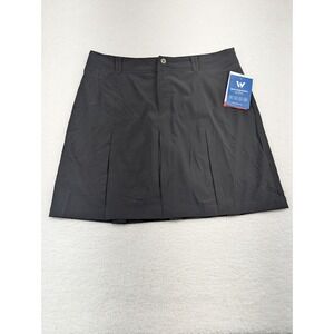 NWT White Sierra Women's West Loop Trail Stretch Black Pleaded Skort 14